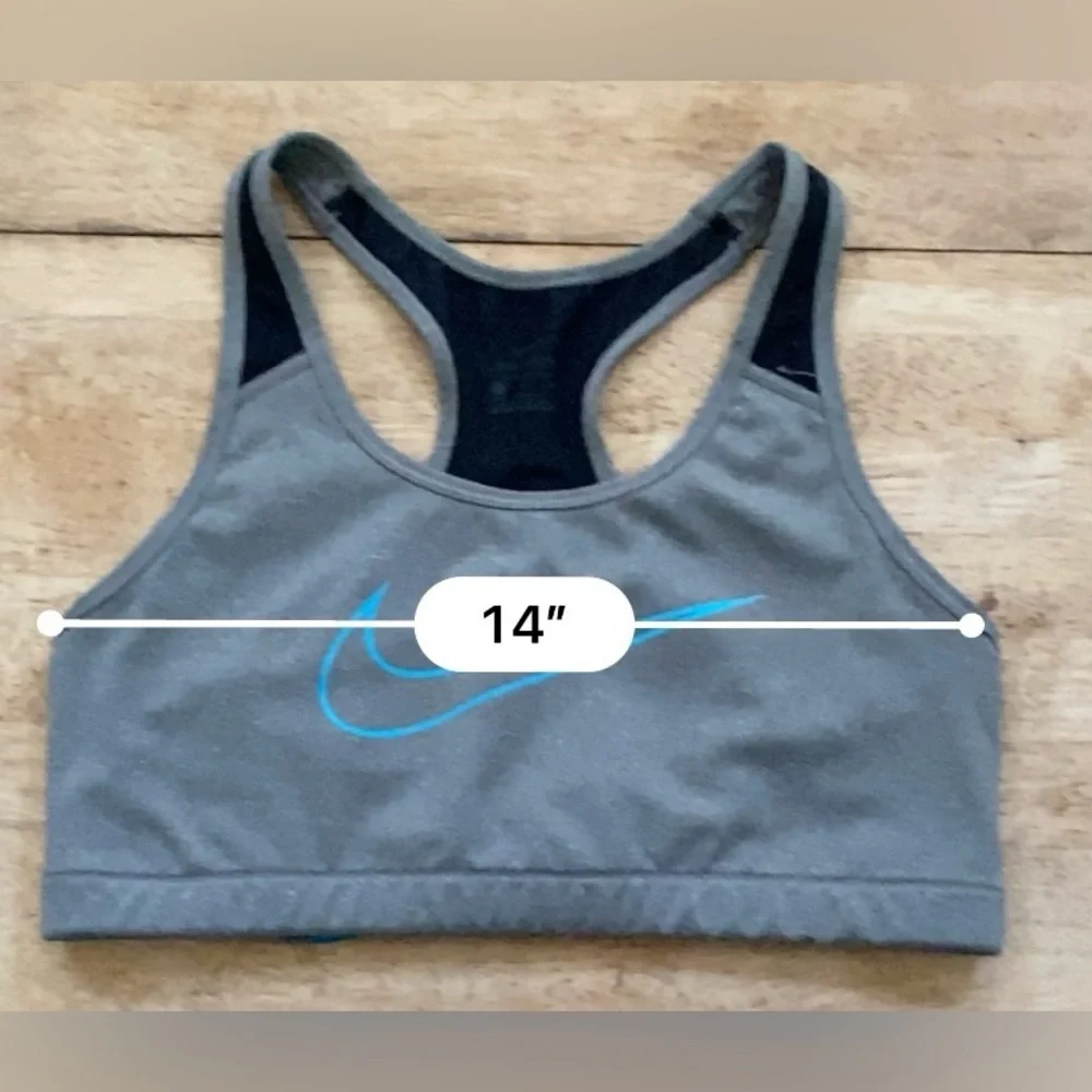 Nike Dri Fit Women’s Sz L Gray/Blue Classic Style Performance Sports‎ Bra